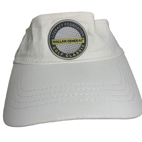 Dollar General Literacy Foundation Golf Classic Adjustable Strap White Visor Hat - Picture 1 of 5